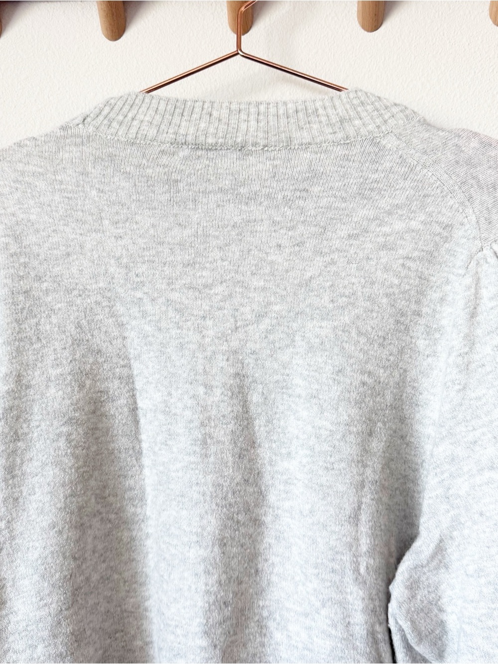 J. Crew  Puff-sleeve crewneck sweater- Light Gray Heather - Picture 9 of 9
